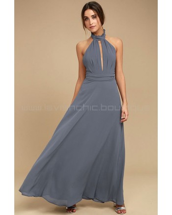 First Comes Love Denim Blue Maxi Dress